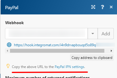 Модуль Paypal-> New notification